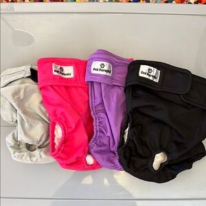 Dog Diapers size large - Pink, Purple, Black, Gray